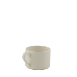 Summa Taza Apilable Vitro Porcelana 25 cl, Acabado Te, Marfil, 6 cm de Alto (Set de 6)