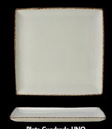 Plato Cuadrado 27x27 cm Brown Dapple para Vajilla, Plato Llano, No Apto Lavavajillas ni Microondas (Set de 6)