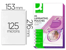 Q-connect Bolsa de plastificar 153 x 216 mm Din A5 125 mc autoadhesivas Caja de 100 unidades