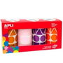 Apli Gomets Figuras Geométricas XL Colores Surtidos, 4 Rollos