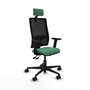 PIQUERAS Y CRESPO Silla Bormate con respaldo de malla negra y asiento verde esmeralda
