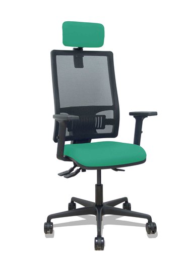 PIQUERAS Y CRESPO Silla Bormate Verde Esmeralda y Negra con Mecanismo Asincro PIQUERAS Y CRESPO Silla Bormate Verde Esmeralda y Negra con Mecanismo Asincro