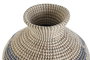 DKD Home Decor Jarrón Mediterráneo Azul Natural Seagrass 35 x 35 x 50 cm Hecho a Mano