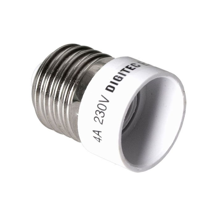 Adaptador Casquillo Portalamparas E27 a E14 para 12v Blanco Polipropileno Adaptador Casquillo Portalamparas E27 a E14 para 12v Blanco Polipropileno