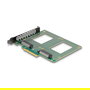 DeLOCK Tarjeta PCIe 4.0 x8 a 2 x Interno U.2 NVMe SFF-8639 - Bifurcación, PCI Express 4.0, U.2, Soporte Windows Server 2022 y Linux