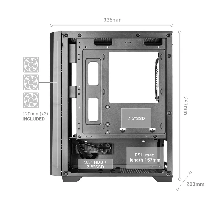 Mars gaming MC-VECTOR MicroATX Negra