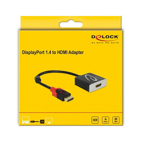 DeLOCK Adaptador Activo DisplayPort 1.4 a HDMI 4K 60 Hz HDR