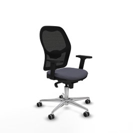 PIQUERAS Y CRESPO Silla de oficina Jorquera con mecanismo Sincro, Gris oscuro y Negro