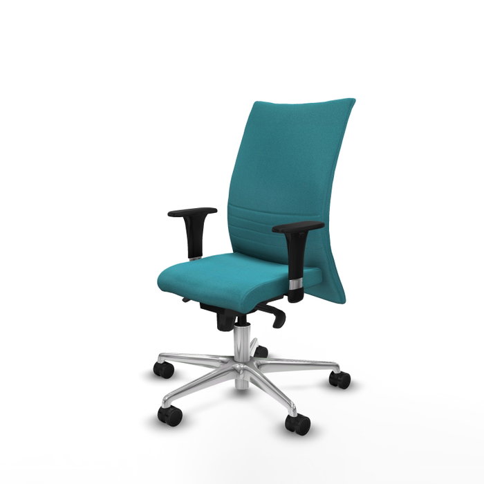 PIQUERAS Y CRESPO Silla Albacete Confidente Turquesa con Mecanismo Sincro y Base de Aluminio