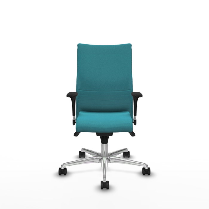 PIQUERAS Y CRESPO Silla Albacete Confidente Turquesa con Mecanismo Sincro y Base de Aluminio