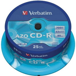VERBATIM CD-R 700Mb 52X CrystalAzo (Tarrina 25)