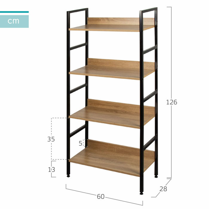 Color Baby Max Home-Estanteria 4 Baldas 60X28X126 Cm