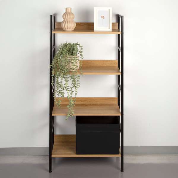 Max Home Estantería 4 Baldas 60x28x126 cm Acero y Melamina