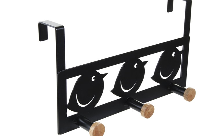 DKD Home Decor Perchero Basicos Negro Blanco Metal y MDF 28.5 x 9.5 x 16 cm (2 Unidades) DKD Home Decor Perchero Basicos Negro Blanco Metal y MDF 28.5 x 9.5 x 16 cm (2 Unidades)