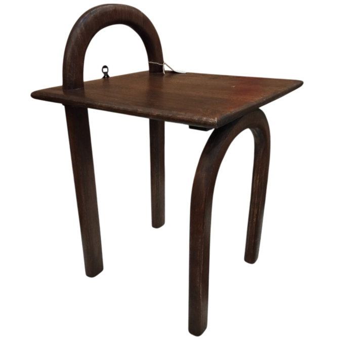 DKD Home Decor Mesita Auxiliar Urban, Marrón, 40 cm Ancho x 60 cm Alto x 40 cm Largo, con Estantería, Desmontable DKD Home Decor Mesita Auxiliar Urban, Marrón, 40 cm Ancho x 60 cm Alto x 40 cm Largo, con Estantería, Desmontable
