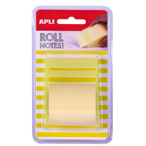 APLI Notas Adhesivas en Rollo 8 m x 50 mm Amarillo Pastel APLI Notas Adhesivas en Rollo 8 m x 50 mm Amarillo Pastel