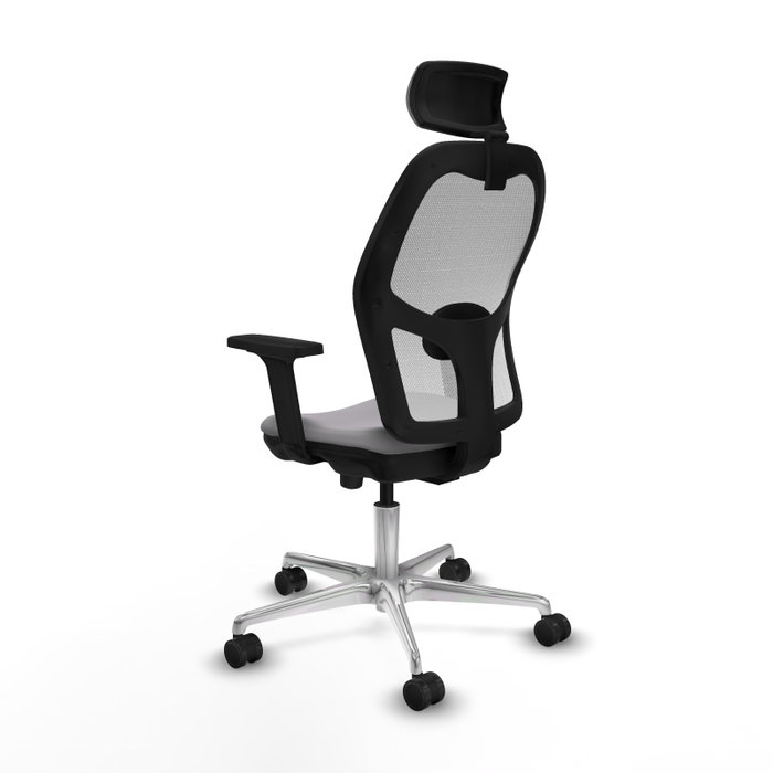 PIQUERAS Y CRESPO Silla de oficina Jorquera con mecanismo Sincro/Traslack, Gris y Blanco