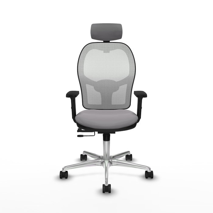 PIQUERAS Y CRESPO Silla de oficina Jorquera con mecanismo Sincro/Traslack, Gris y Blanco
