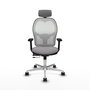 PIQUERAS Y CRESPO Silla de oficina Jorquera con mecanismo Sincro/Traslack, Gris y Blanco