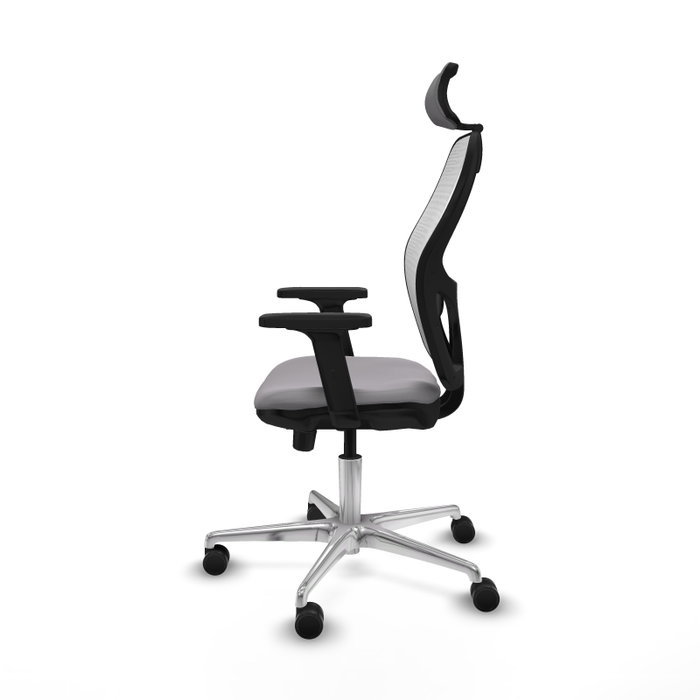 PIQUERAS Y CRESPO Silla de oficina Jorquera con mecanismo Sincro/Traslack, Gris y Blanco