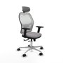 PIQUERAS Y CRESPO Silla de oficina Jorquera con mecanismo Sincro/Traslack, Gris y Blanco