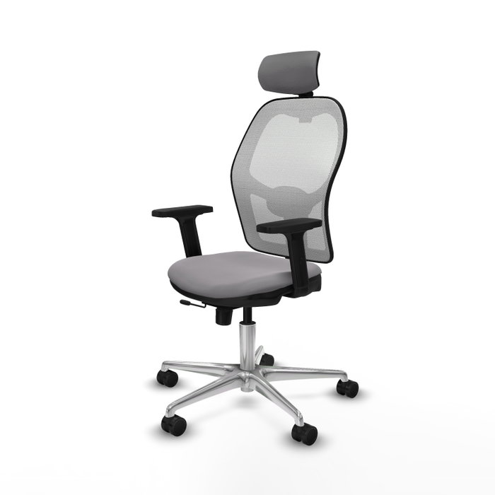 PIQUERAS Y CRESPO Silla de oficina Jorquera con mecanismo Sincro/Traslack, Gris y Blanco
