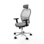 PIQUERAS Y CRESPO Silla de oficina Jorquera con mecanismo Sincro/Traslack, Gris y Blanco