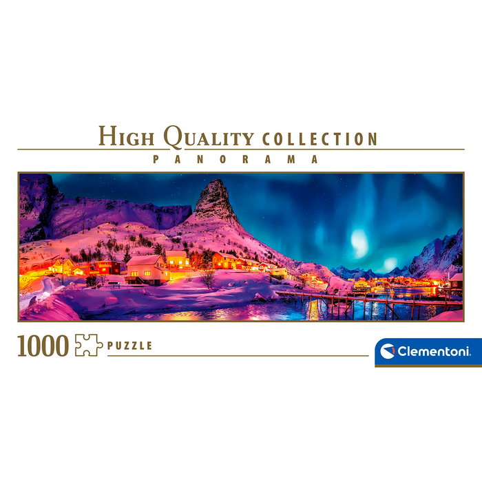 CLEMENTONI Puzzle 1000 Piezas 39747 Noche De Colores - Islas Lofoten (98x33 cm) - Para Adultos +14 años
