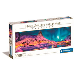 CLEMENTONI Puzzle 1000 Piezas 39747 Noche De Colores - Islas Lofoten (98x33 cm) - Para Adultos +14 años