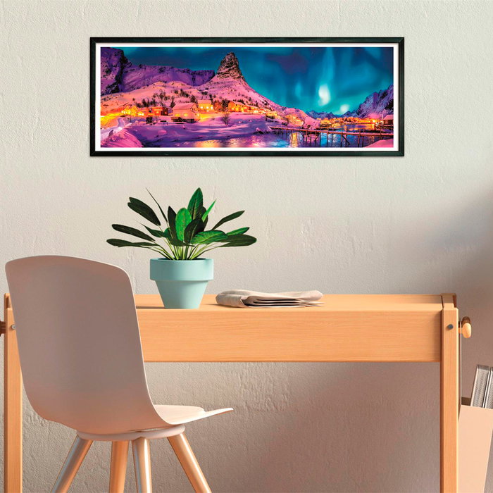 CLEMENTONI Puzzle 1000 Piezas 39747 Noche De Colores - Islas Lofoten (98x33 cm) - Para Adultos +14 años