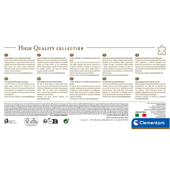 CLEMENTONI Puzzle 1000 Piezas 39747 Noche De Colores - Islas Lofoten (98x33 cm) - Para Adultos +14 años