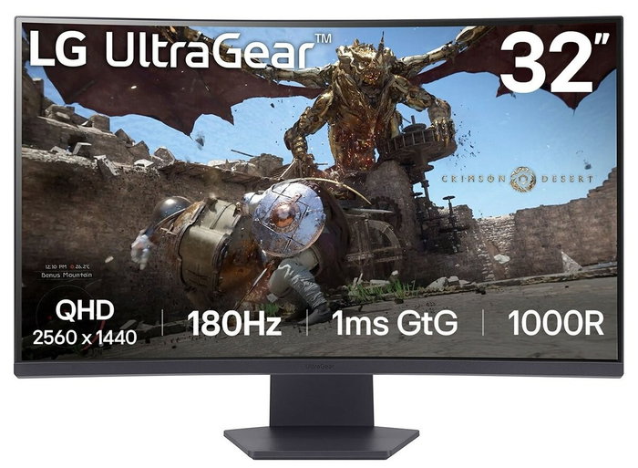 LG UltraGear 32GS60QC-B Monitor Gaming Curvo 32 pulg QHD 180Hz 1ms VA