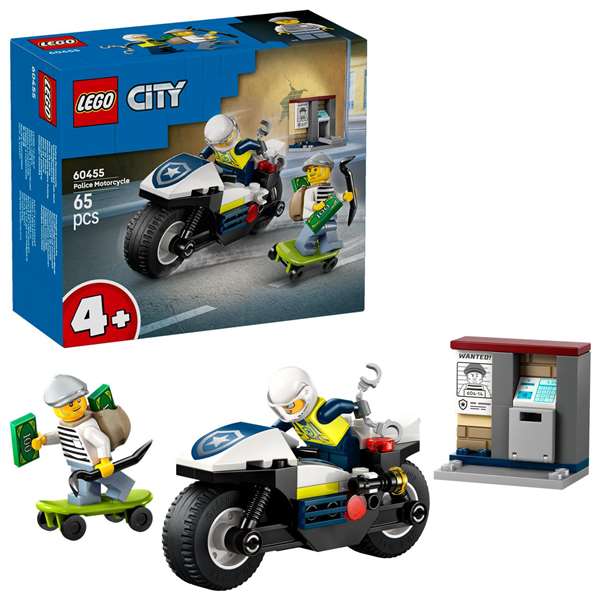 Lego City Police Juego de Construcción Persecución en Moto Policía 4 Años