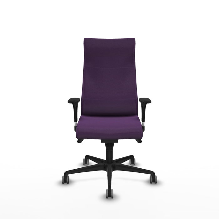 PIQUERAS Y CRESPO Sillón Albacete con Mecanismo Sincro, Tela Morada, Brazos 1D y Ruedas 65 mm
