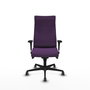 PIQUERAS Y CRESPO Sillón Albacete con Mecanismo Sincro, Tela Morada, Brazos 1D y Ruedas 65 mm