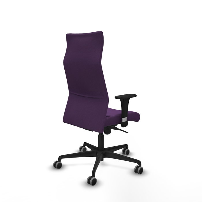 PIQUERAS Y CRESPO Sillón Albacete con Mecanismo Sincro, Tela Morada, Brazos 1D y Ruedas 65 mm