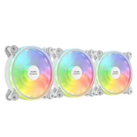 Pack 3 Ventiladores Mars Gaming MFXKITW/ 12cm + HUB + Mando a Distancia