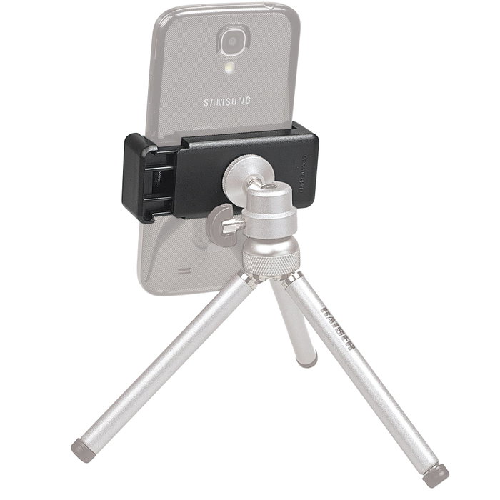 Kaiser soporte Smartphone con 2 encajes para trípode, negro Kaiser soporte Smartphone con 2 encajes para trípode, negro
