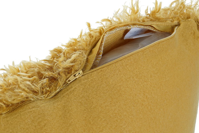 DKD Home Decor Cojin Urban Boucle 2c24 Mostaza 45 x 45 cm (2 Unidades)