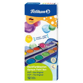 Acuarelas Pelikan 735 K/12 Cubriente Estuche De 12 + Tubo Tempera Blanca (720854)