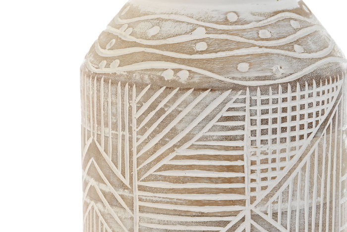 DKD Home Decor Jarrón Blanco Natural Mango 38 cm