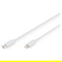 Digitus USB Cable de Carga y Datos USB-C a Lightning, Certificado MFI, 2 m, Blanco, 480 Mbps, 2A para Carga Rápida