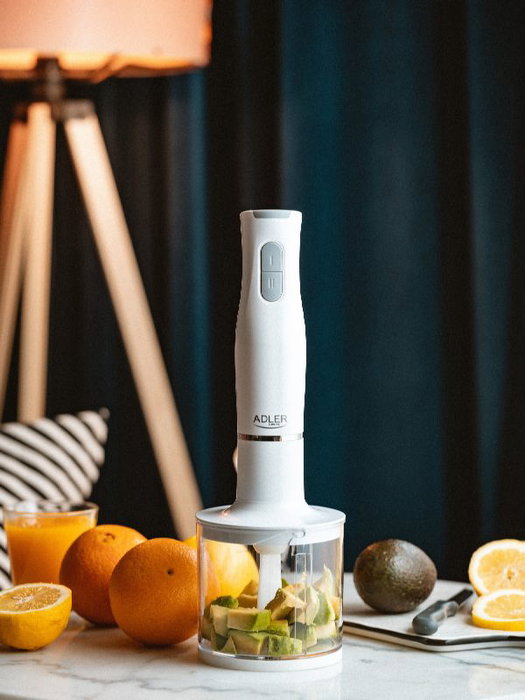 ADLER Batidora de Mano 800W con Accesorios - Picadora, Levantaclaras y Vaso Medidor