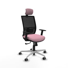 PIQUERAS Y CRESPO Silla de oficina Yunquera Rosa con mecanismo Sincro