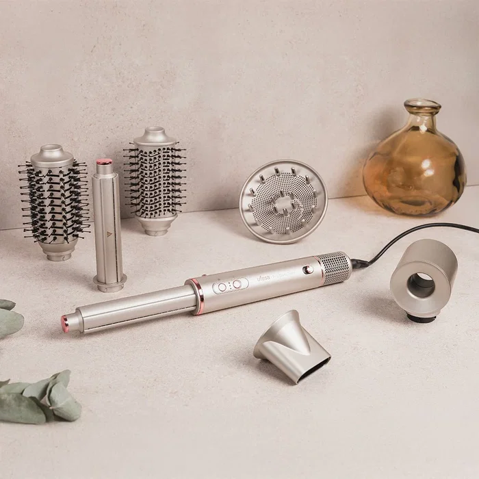 Ufesa Pro Glam Twist Secador Moldeador 1400 W con 6 Accesorios, Motor BLDC, Sistema Coanda, Oro Rosa