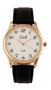 G&B TIME Reloj para Hombre de Piel Clásico, Marrón/Negro con Correa y Esfera en Oro Rosa