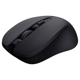 Trust Mydo Ratón Óptico Inalámbrico Silencioso (Reducción Ruido 90%), Ambidiestro, 1800 DPI, 3 Niveles DPI, Negro - Incluye Receptor USB