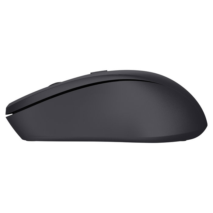 Trust Mydo Ratón Óptico Inalámbrico Silencioso (Reducción Ruido 90%), Ambidiestro, 1800 DPI, 3 Niveles DPI, Negro - Incluye Receptor USB