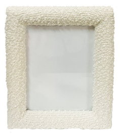 DKD Home Decor Set de 6 Marcos de Fotos 10x15 Blanco Borreguito Glam