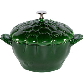 Staub La Cocotte 22cm Artichoke Cast Iron Dutch Oven Basil Green